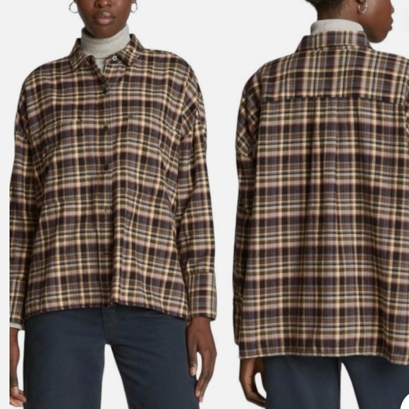 NEW Everlane Plaid women flannel Shirt size XS,S,M - Picture 2 of 9